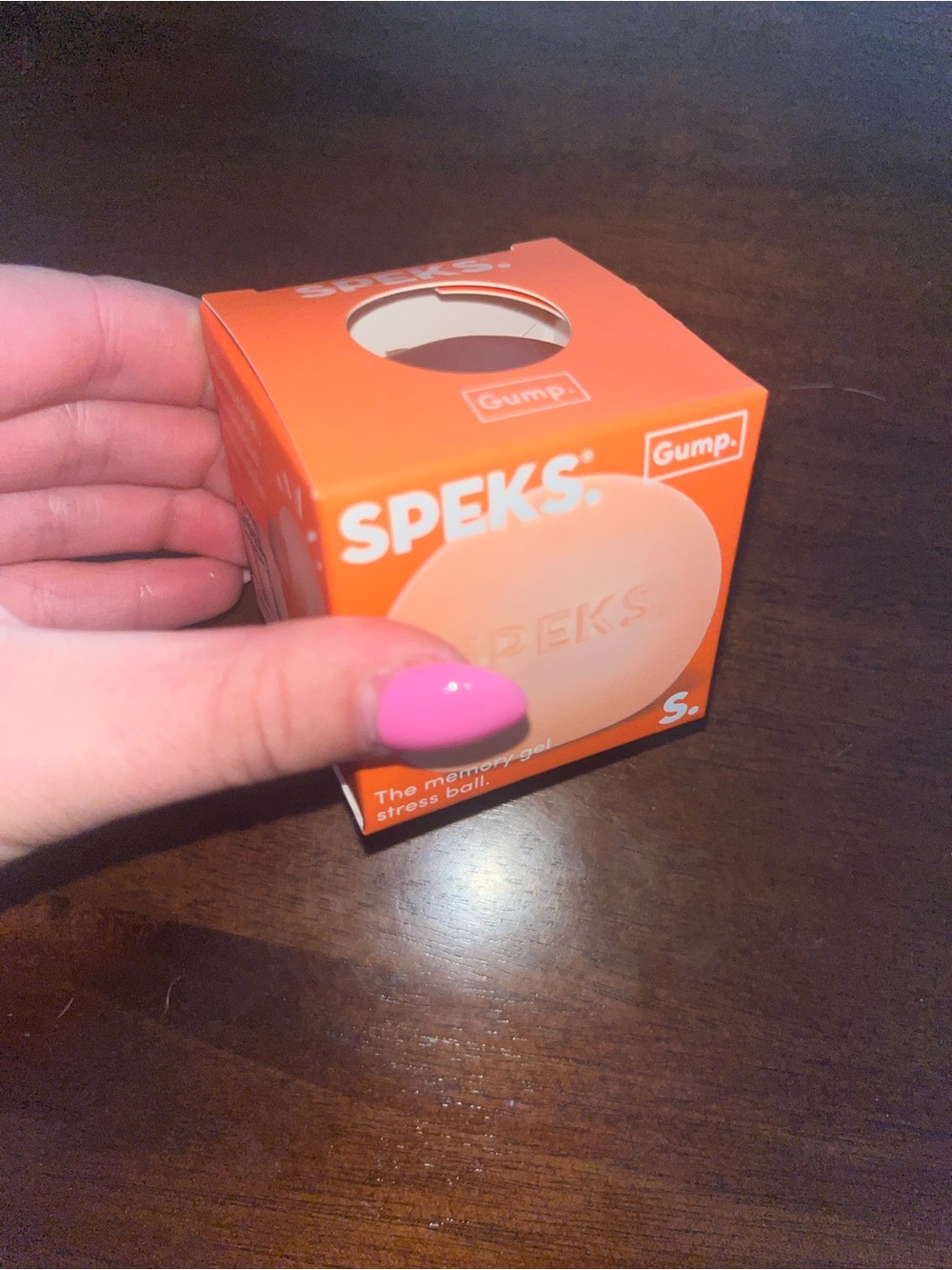 Gump Memory-Gel Stress Ball - Peach/Orange Speks